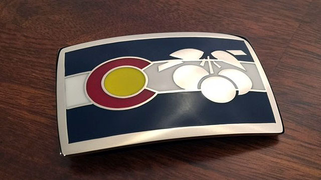Cherry Hills Colorado Flag Buckle