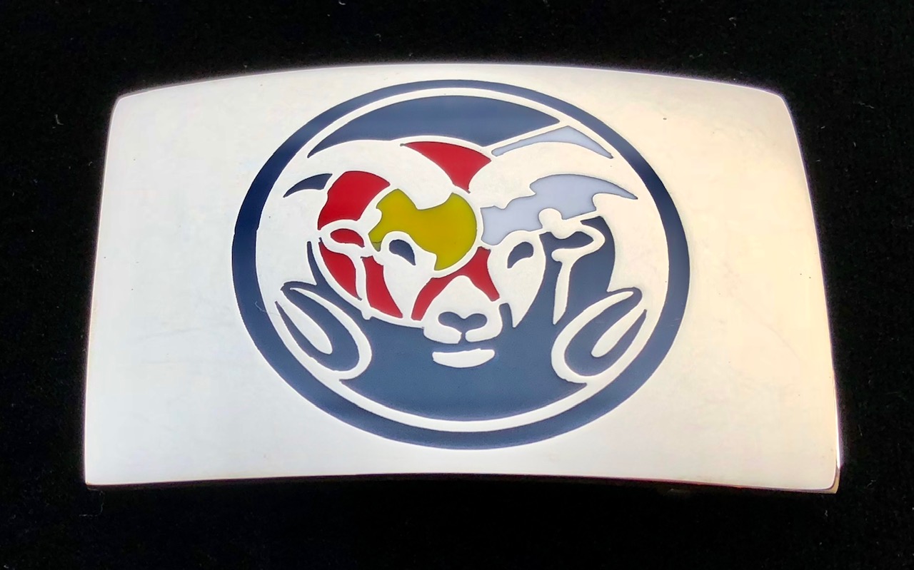 CSU Ram Custom Buckle with Colorado Flag